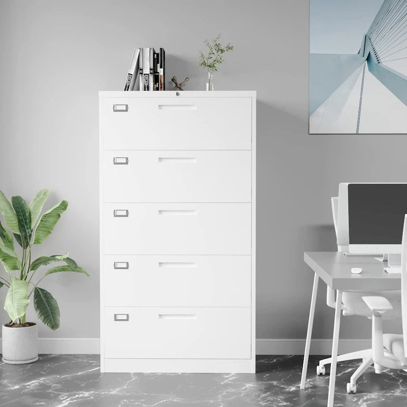 Armoire de classement latérale en acier à 5 tiroirs