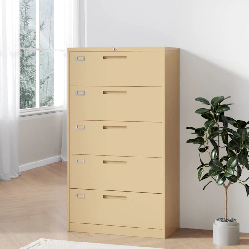 Armoire de classement latérale en acier à 5 tiroirs