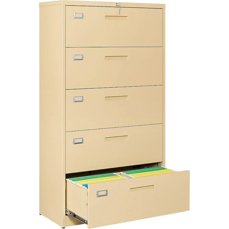 Armoire de classement latérale en acier à 5 tiroirs