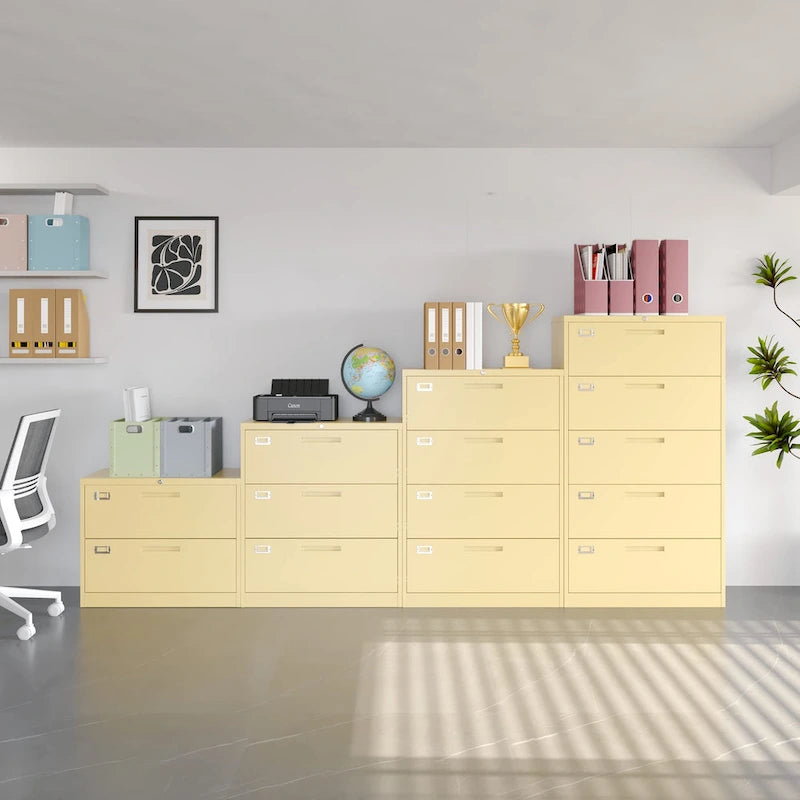 Armoire de classement latérale en acier à 5 tiroirs