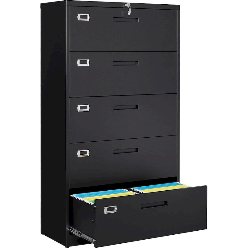 Armoire de classement latérale en acier à 5 tiroirs