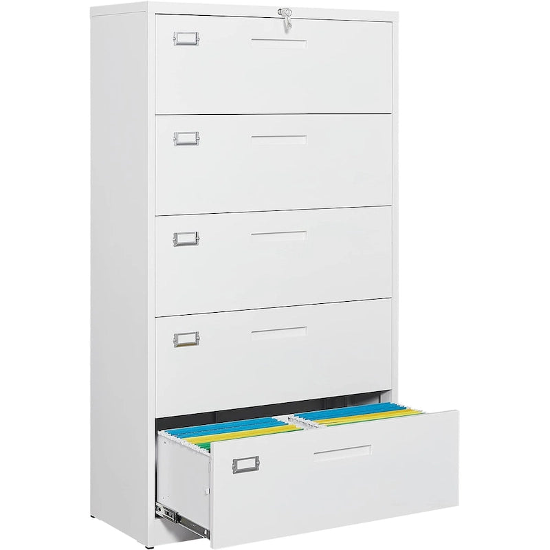 Armoire de classement latérale en acier à 5 tiroirs