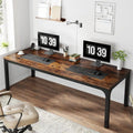 Bureau de direction double poste de travail de 78,74 pouces avec pieds en métal pour bureau à domicile, bureau d'ordinateur pour deux personnes (table uniquement)