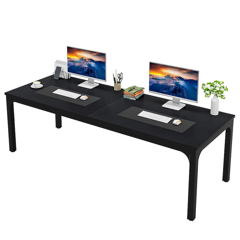 Bureau de direction double poste de travail de 78,74 pouces avec pieds en métal pour bureau à domicile, bureau d'ordinateur pour deux personnes (table uniquement)
