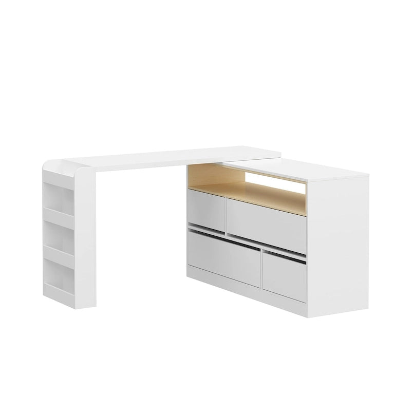 Bureau de rangement avec plateau mobile, étagères et espace de présentation Commode