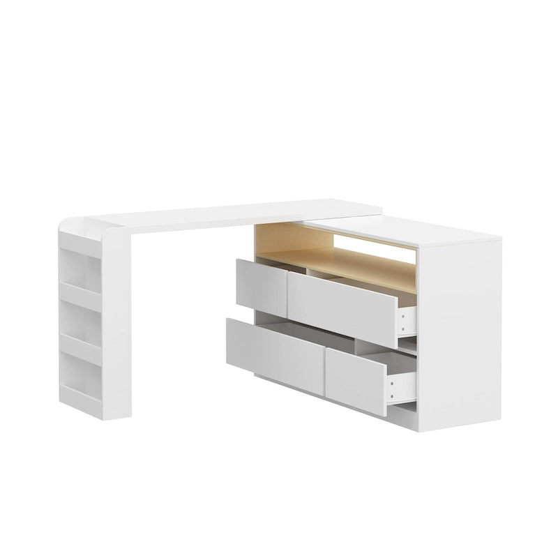 Bureau de rangement avec plateau mobile, étagères et espace de présentation Commode
