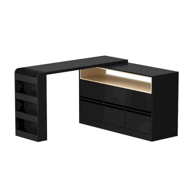 Bureau de rangement avec plateau mobile, étagères et espace de présentation Commode