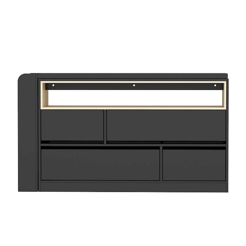 Bureau de rangement avec plateau mobile, étagères et espace de présentation Commode