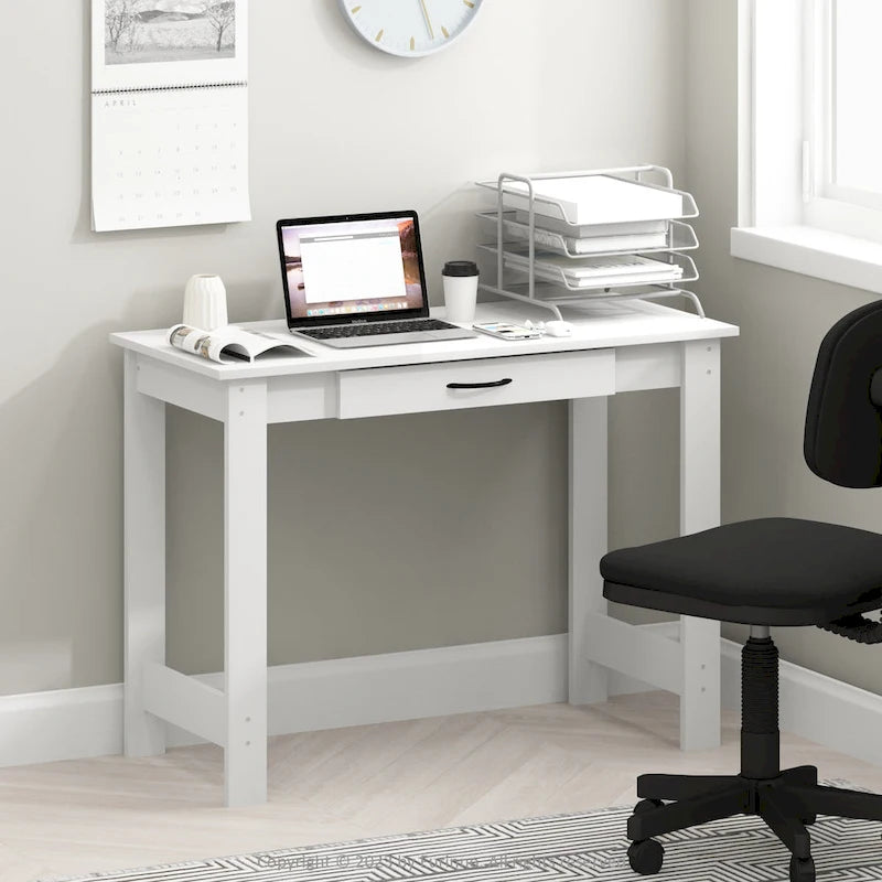 Furinno JAYA Bureau avec tiroir, Blanc