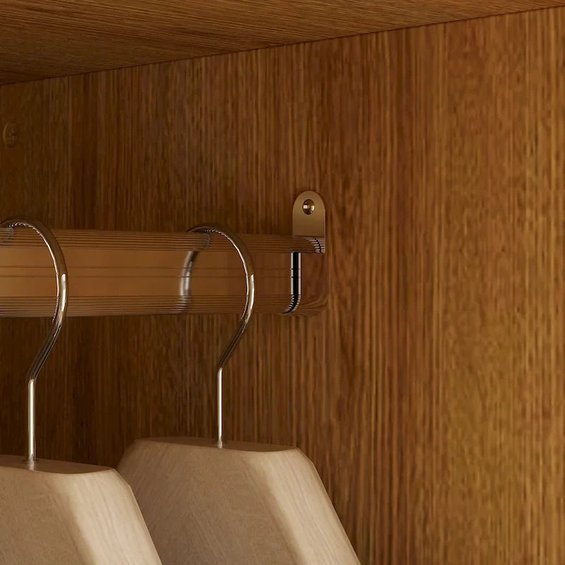 Placard penderie en bois avec tringle et tiroirs - Organiseur de rangement