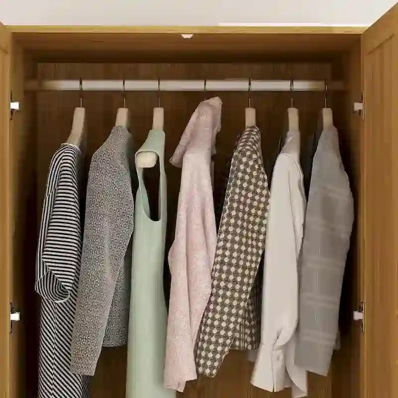 Placard penderie en bois avec tringle et tiroirs - Organiseur de rangement