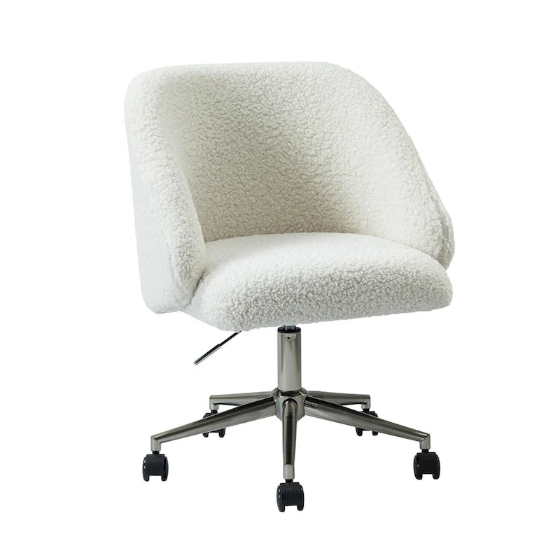 Chaise de bureau pivotante Joah Modern Boucle 360 réglable en hauteur avec roulettes par HULALA HOME - N/A