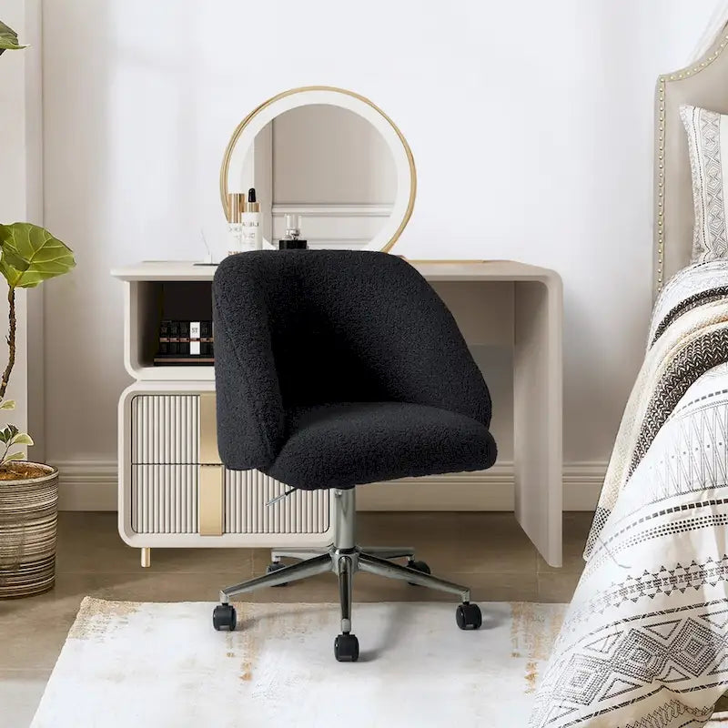 Chaise de bureau pivotante Joah Modern Boucle 360 réglable en hauteur avec roulettes par HULALA HOME - N/A