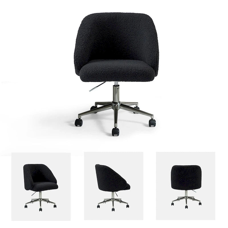 Chaise de bureau pivotante Joah Modern Boucle 360 réglable en hauteur avec roulettes par HULALA HOME - N/A