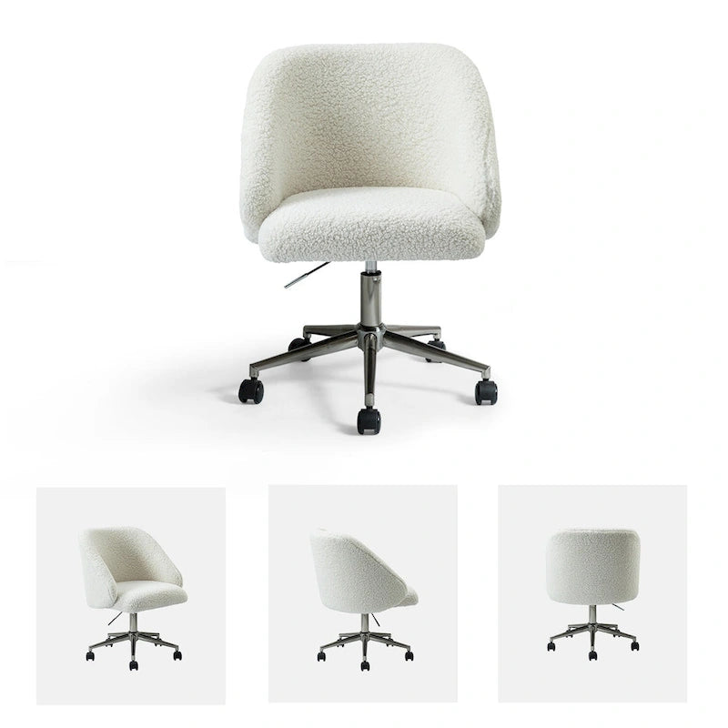 Chaise de bureau pivotante Joah Modern Boucle 360 réglable en hauteur avec roulettes par HULALA HOME - N/A