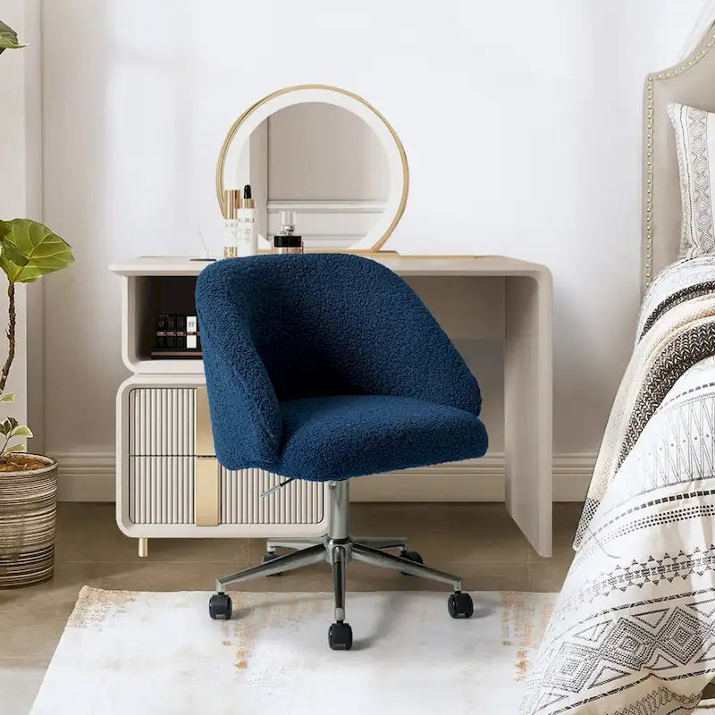 Chaise de bureau pivotante Joah Modern Boucle 360 réglable en hauteur avec roulettes par HULALA HOME - N/A
