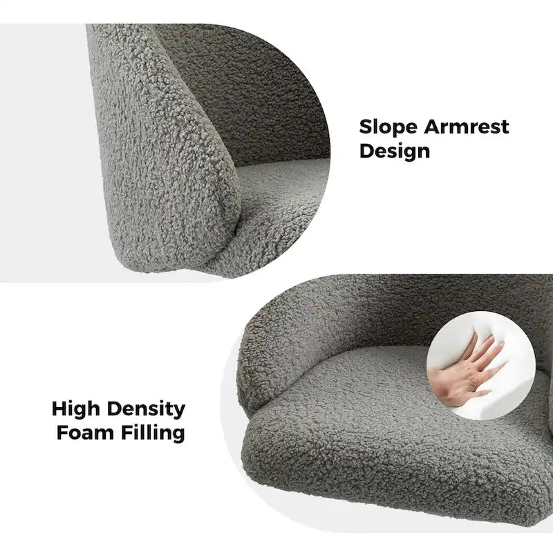 Chaise de bureau pivotante Joah Modern Boucle 360 réglable en hauteur avec roulettes par HULALA HOME - N/A