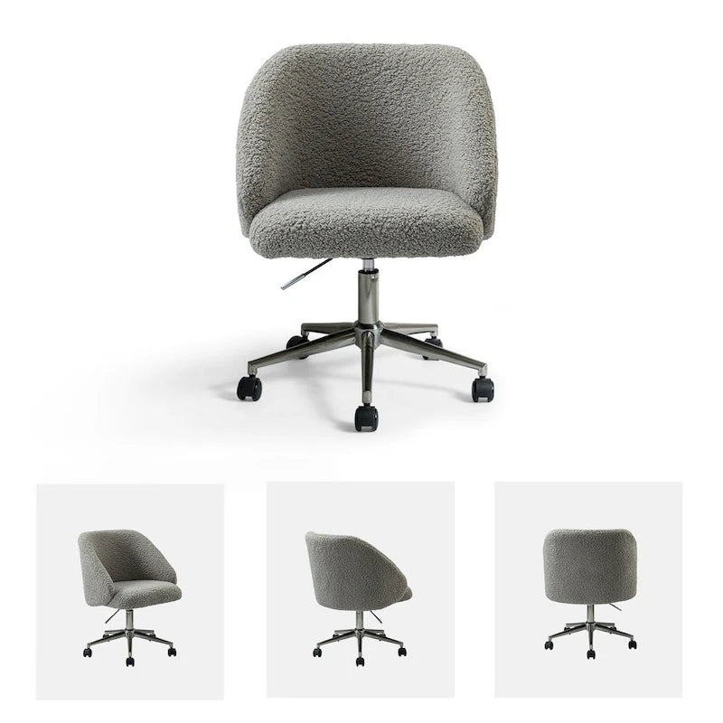 Chaise de bureau pivotante Joah Modern Boucle 360 réglable en hauteur avec roulettes par HULALA HOME - N/A