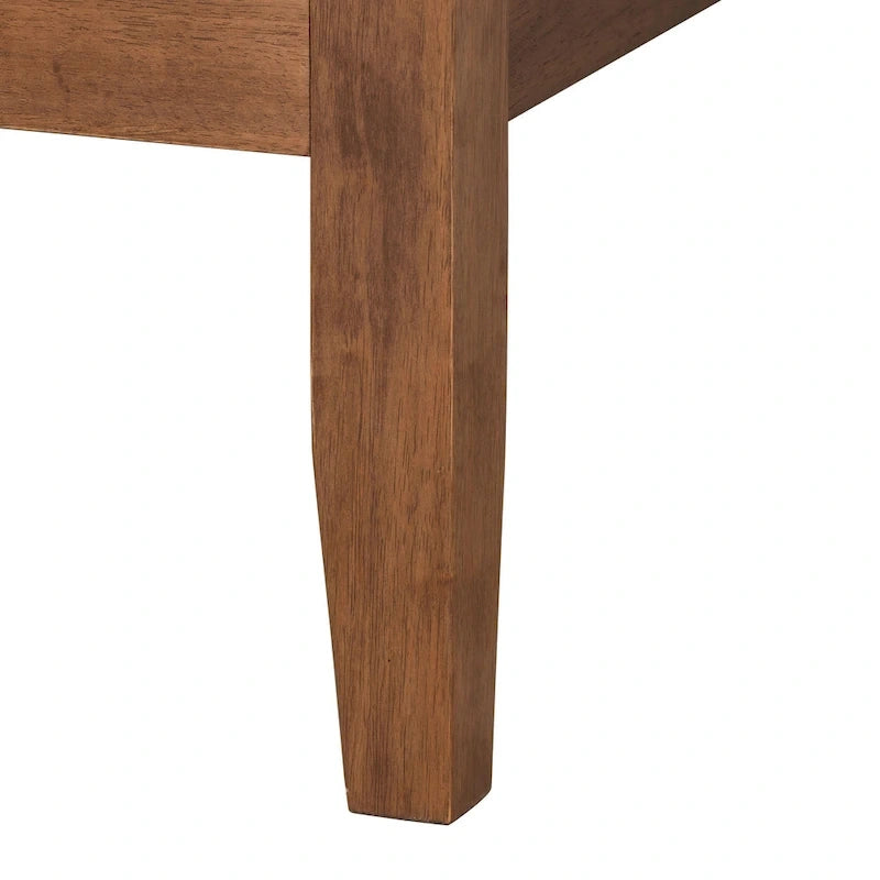 Lit plateforme Salvatore en bois finition noyer, style moderne du milieu du siècle