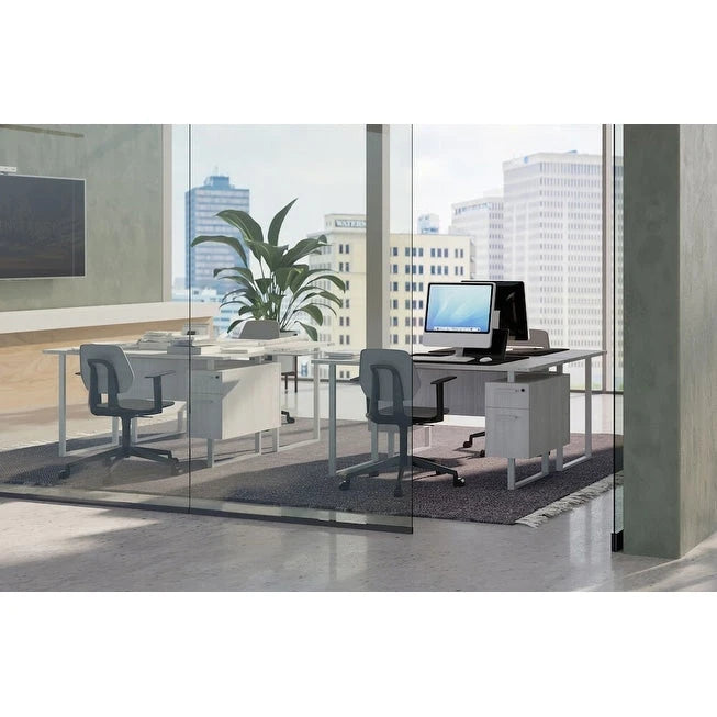 Bureau moderne, bureau d'ordinateur, poste de travail avec tiroirs de rangement