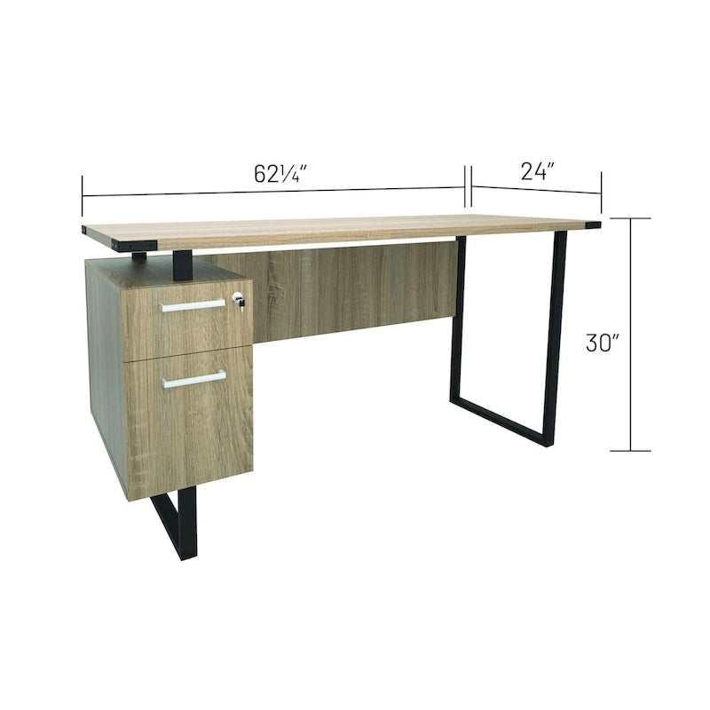 Bureau moderne, bureau d'ordinateur, poste de travail avec tiroirs de rangement
