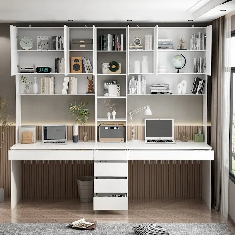 Bureau de travail et de jeu avec étagères – Idéal pour les gamers et les professionnels