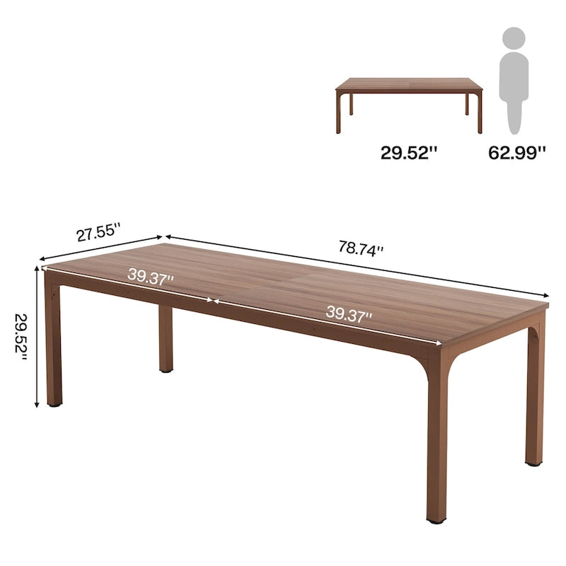 Table de conférence de séminaire d'affaires rectangulaire de 6,5 pieds