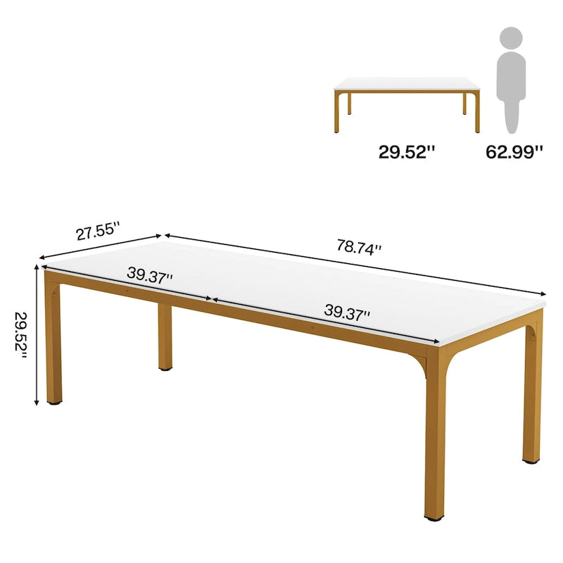Table de conférence de séminaire d'affaires rectangulaire de 6,5 pieds