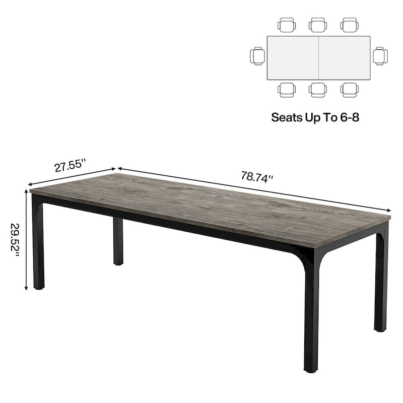 Table de conférence de séminaire d'affaires rectangulaire de 6,5 pieds