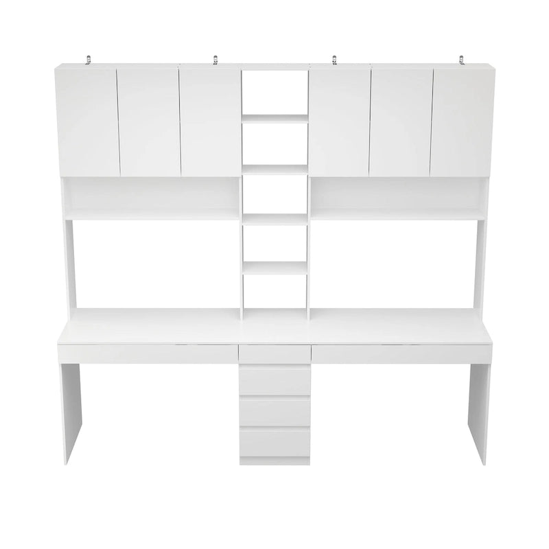 Bureau de jeu et de travail moderne spacieux blanc pour deux personnes