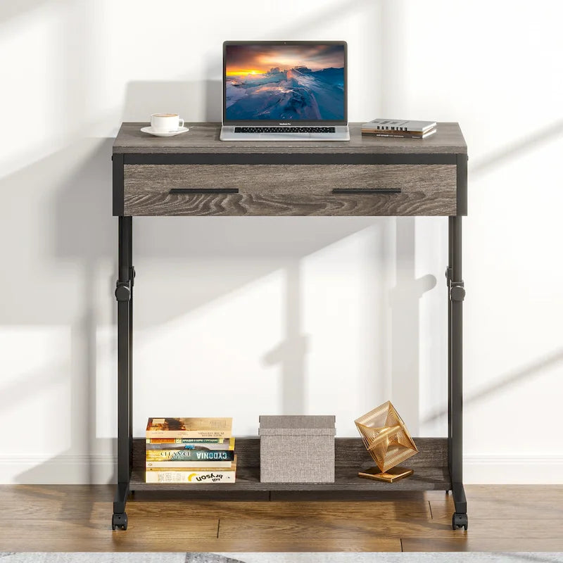 Bureau mobile portable pour ordinateur portable avec tiroirs