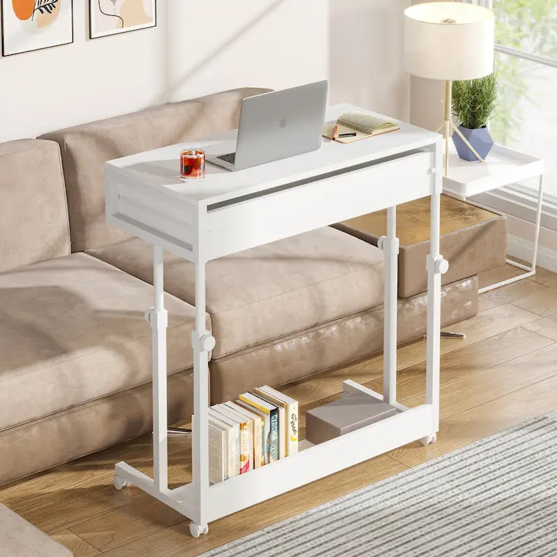 Bureau mobile portable pour ordinateur portable avec tiroirs