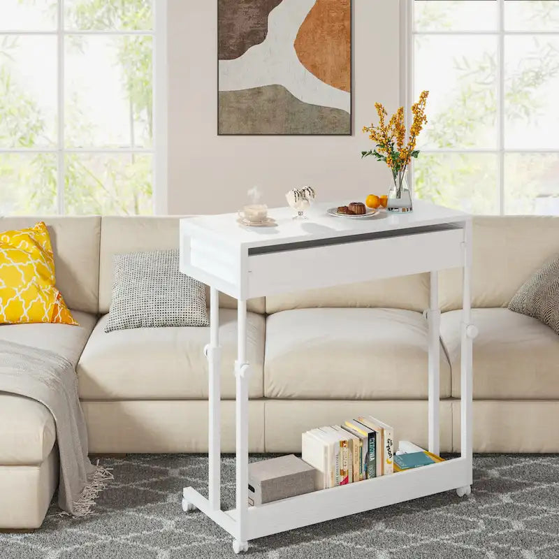 Bureau mobile portable pour ordinateur portable avec tiroirs