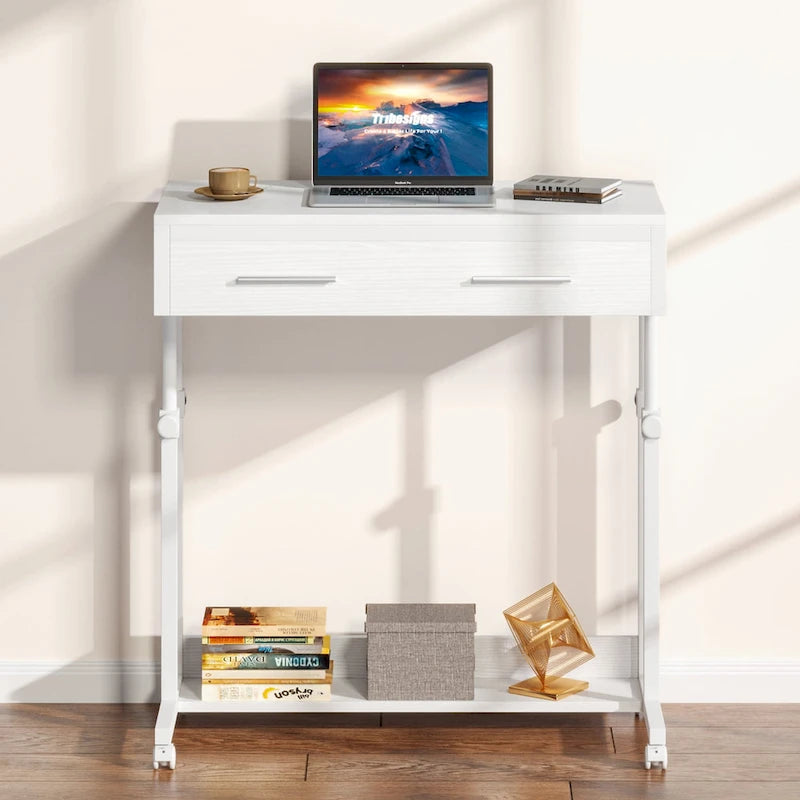 Bureau mobile portable pour ordinateur portable avec tiroirs