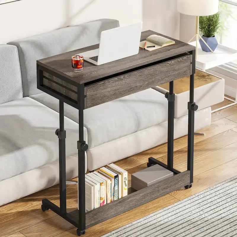Bureau mobile portable pour ordinateur portable avec tiroirs