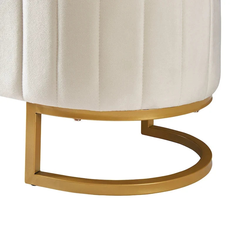 Ensembles de chambre à coucher 2 pièces – Lit plateforme double avec LED et pouf de rangement