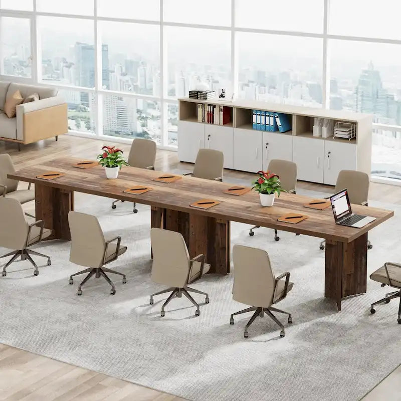 Bureau de direction de 63 pouces, grand bureau d'ordinateur moderne en bois
