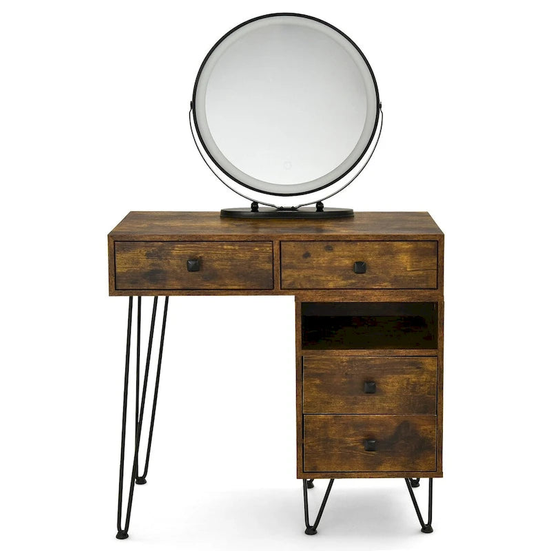 Coiffeuse moderne avec armoire de rangement - 80 x 40 x 76 cm (L x l x H)
