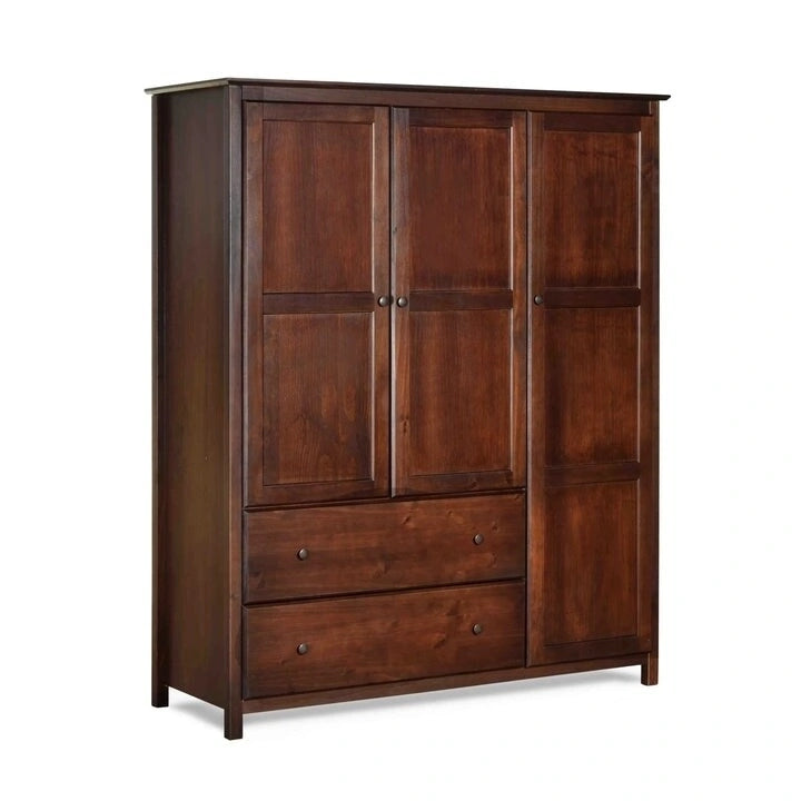 Cherry Wood Finish Bedroom Wardrobe Armoire Cabinet Closet - 72 H x 59.5 W x 21.5 D