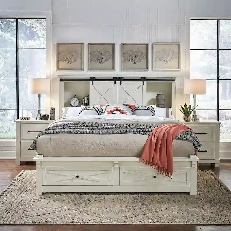 Collection de chambre à coucher Simply Solid Shanna 6 pièces en bois massif avec rangement