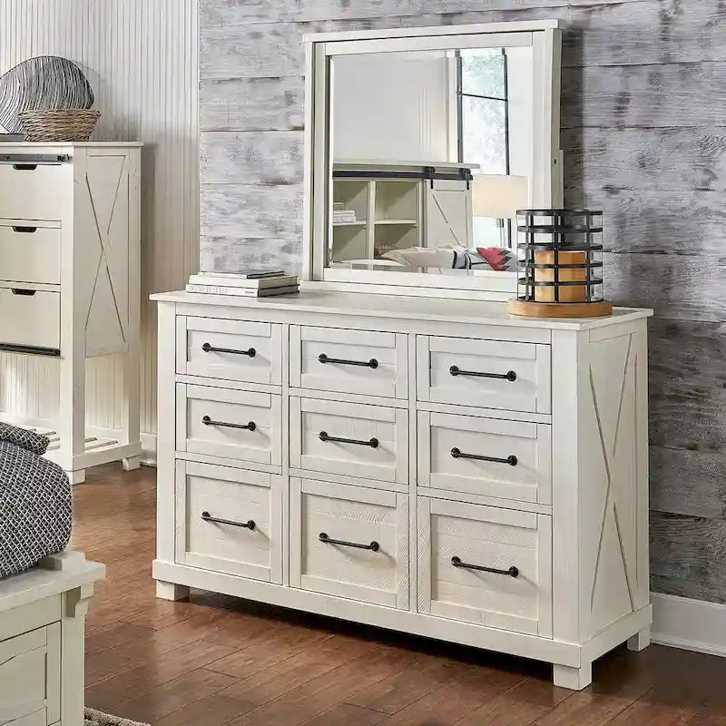 Collection de chambre à coucher Simply Solid Shanna 6 pièces en bois massif avec rangement