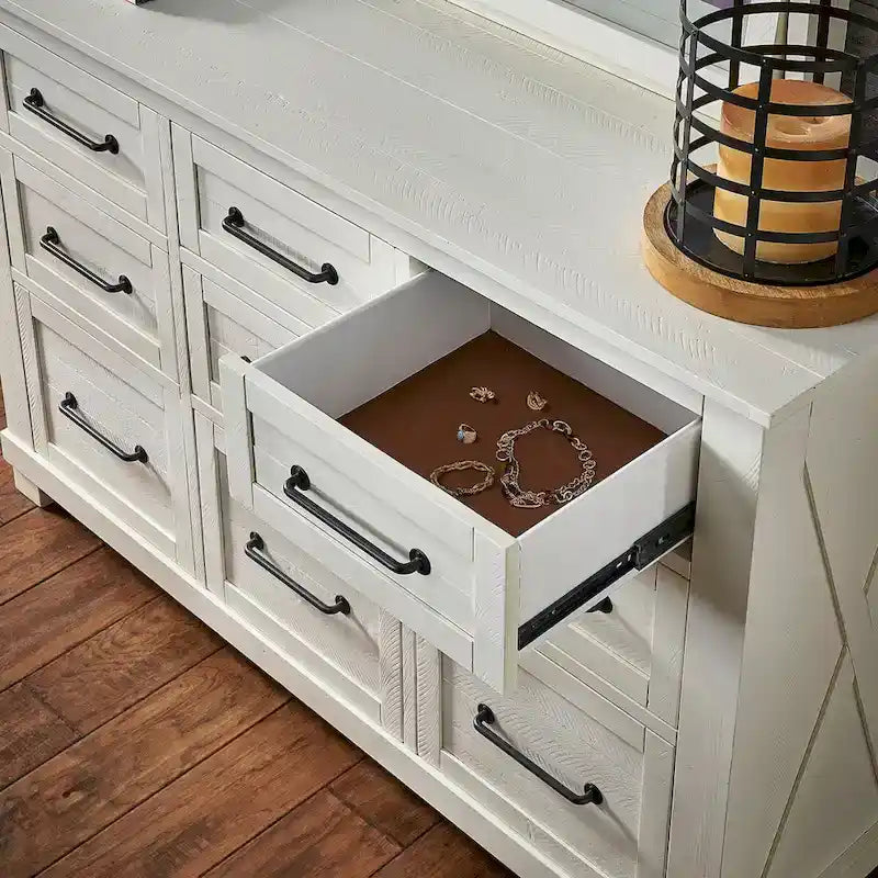Collection de chambre à coucher Simply Solid Shanna 6 pièces en bois massif avec rangement