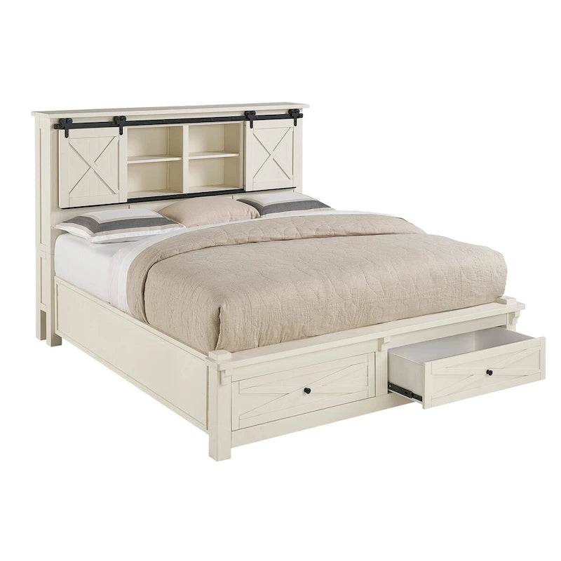 Collection de chambre à coucher Simply Solid Shanna 6 pièces en bois massif avec rangement