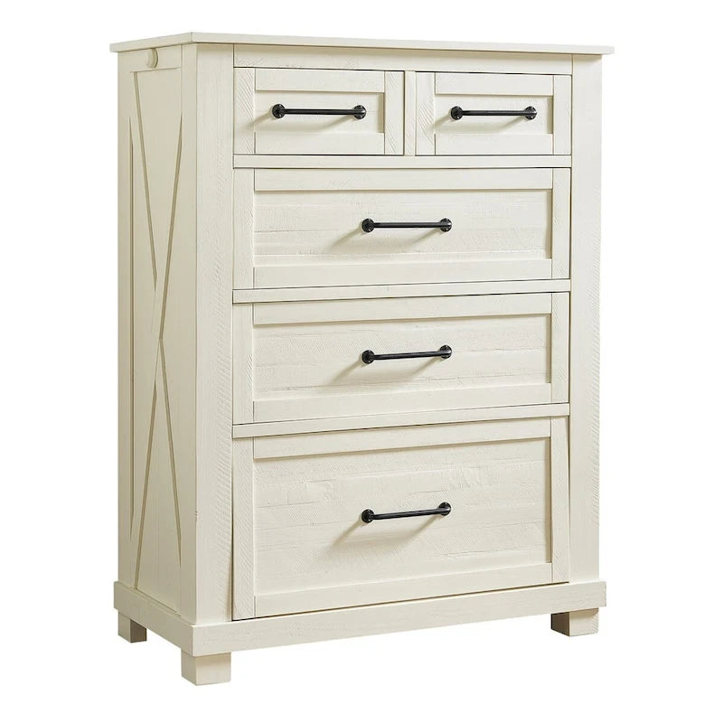 Collection de chambre à coucher Simply Solid Shanna 6 pièces en bois massif avec rangement