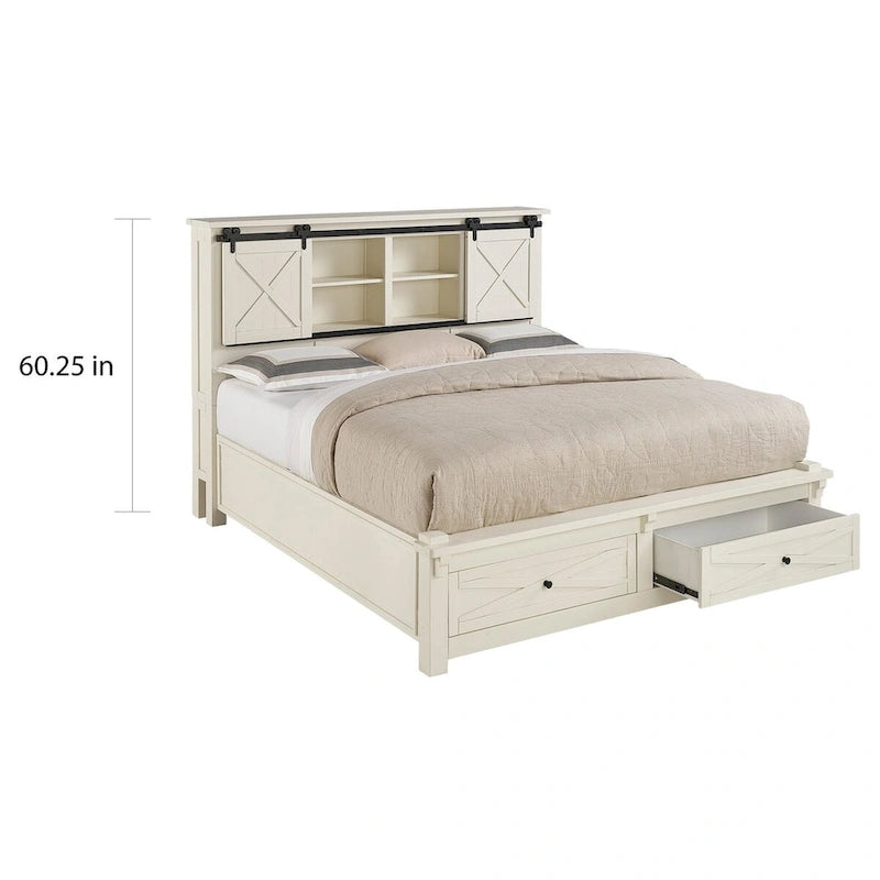 Collection de chambre à coucher Simply Solid Shanna 6 pièces en bois massif avec rangement