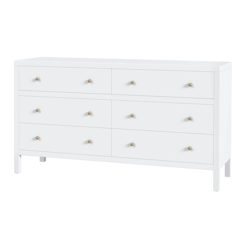 Commode large en bois à 6 tiroirs Nora