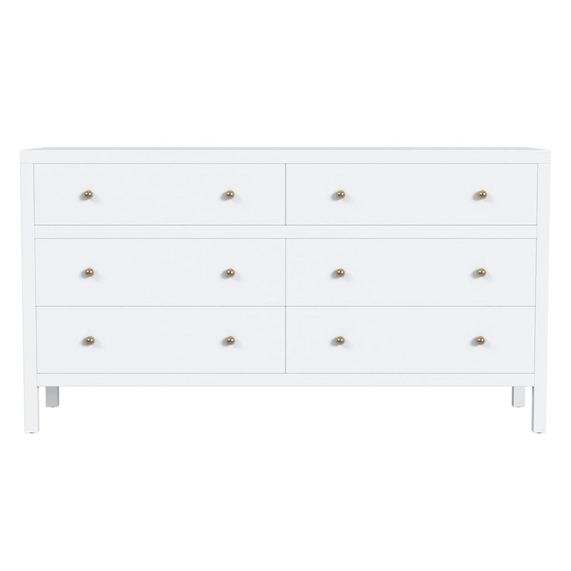 Commode large en bois à 6 tiroirs Nora