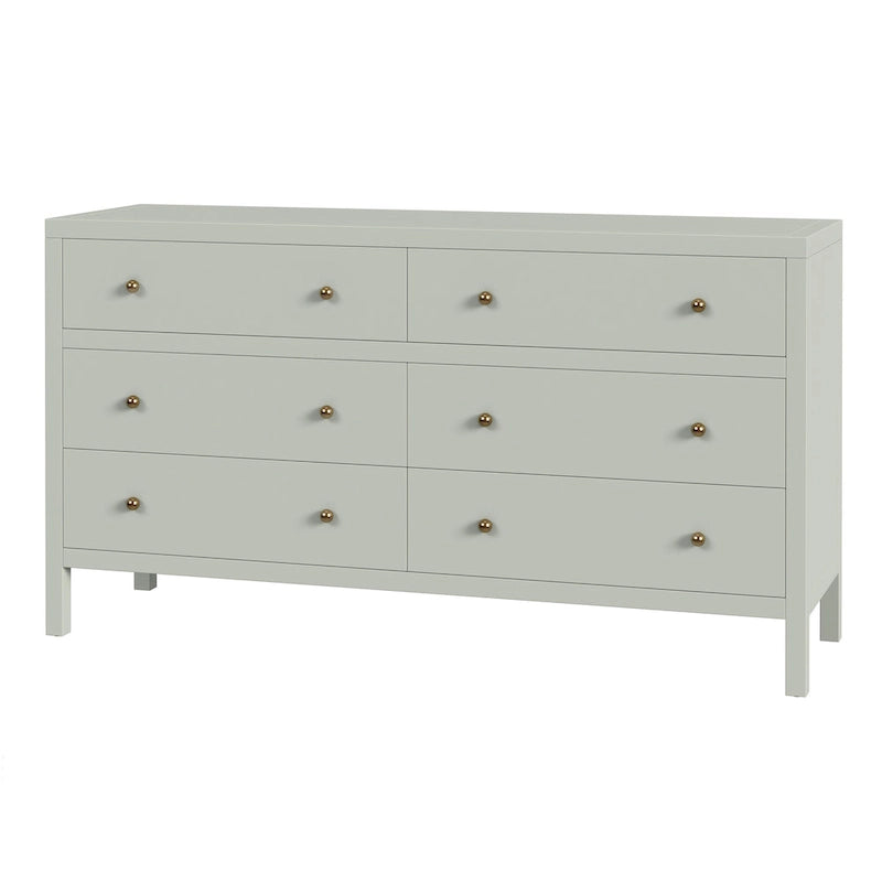 Commode large en bois à 6 tiroirs Nora