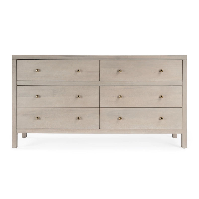 Commode large en bois à 6 tiroirs Nora