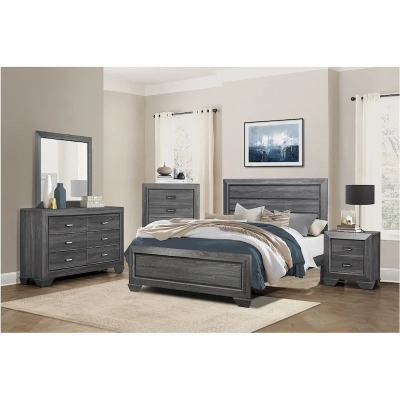 Ensemble de chambre moderne à 3 pièces Valli gris